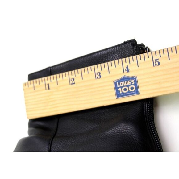 Jimmy Choo BLACK REAL LEATHER MID HEEL ROUND TOE ZIP BACKSIDE ANKLE BOOTS 37.5 - Picture 16 of 16